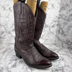 Dan Post Mens Mignon Western Round Toe Cowboy Boots Size 9.5 Burgundy Leather